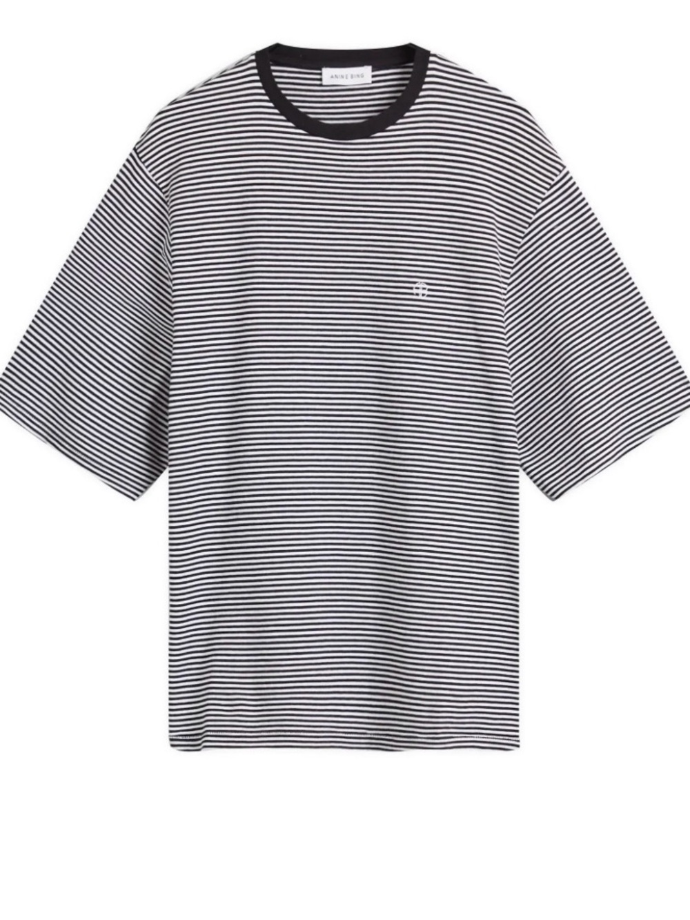 Anine Bing Bo Tee In Black And White Stripe